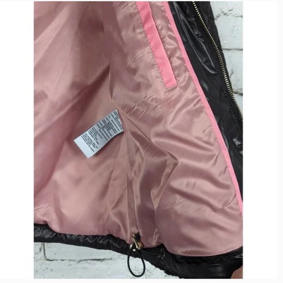 kate spade hooded mixed media black quilts jacket coat size xs small nwt - Picture 9 of 11